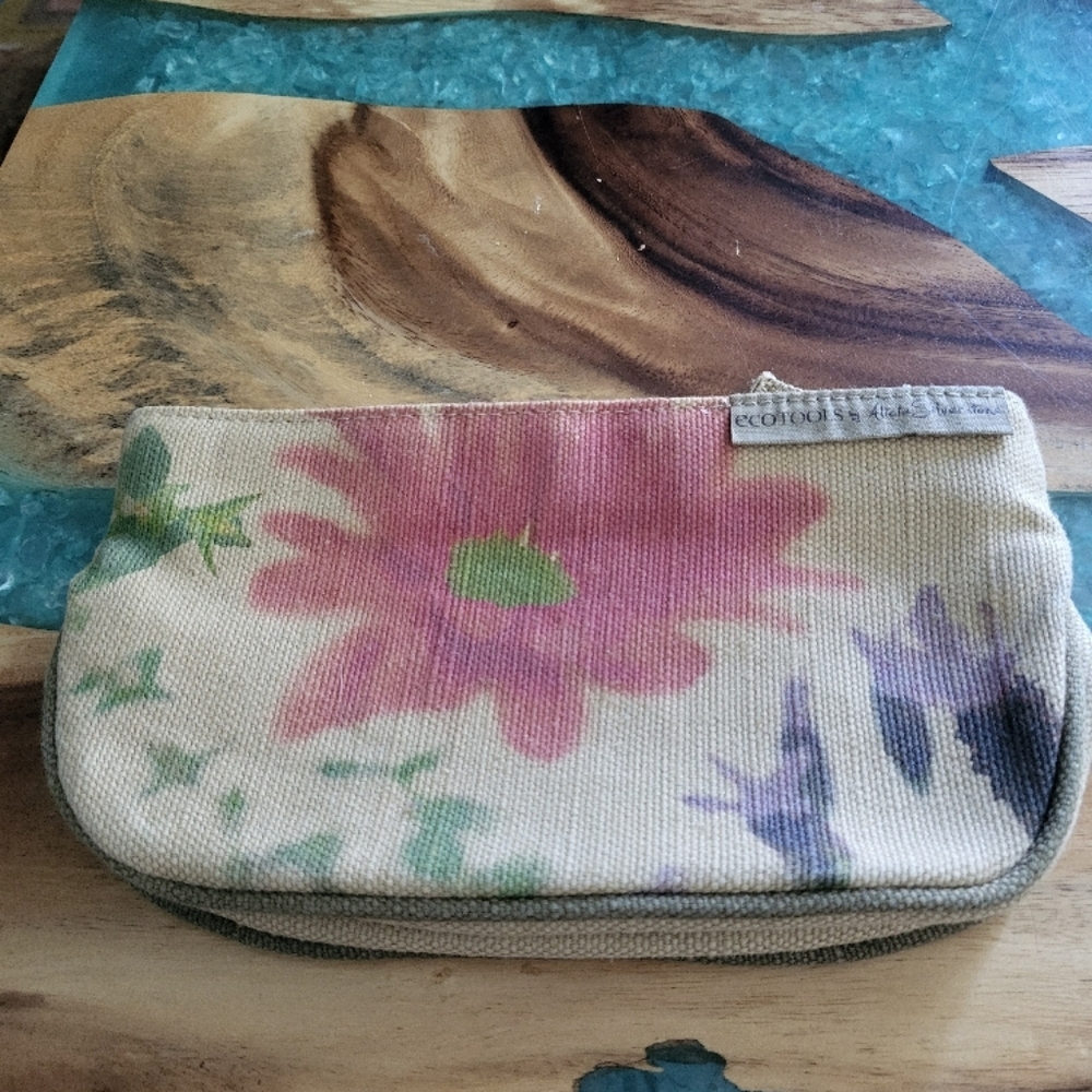 Floral Canvas cosmetic bag/clutch by Alicia Silverstone By Ecotools